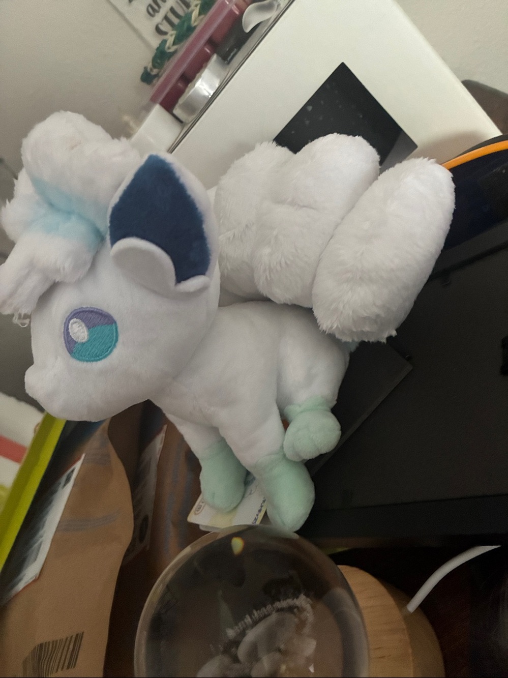 Cute White & Mint Vulpix Plush - Picture 3 of 3